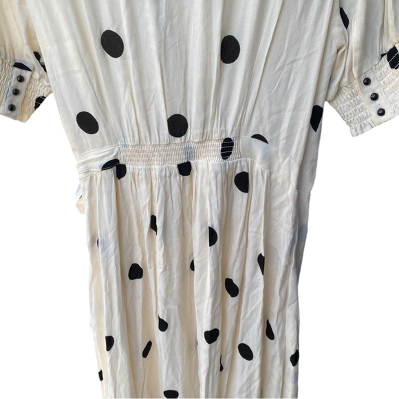 Maeve Cream and Black Polka Dot Midi Dress - Picture 7 of 12